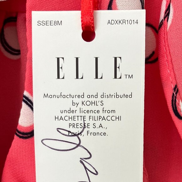 Kohl's Elle Retro Chic Coral Hoop Sleeveless Blouse Tank Top, New with Tags - Picture 5 of 12